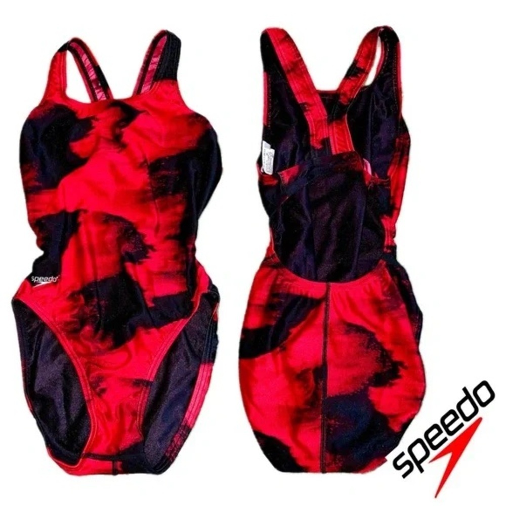 Speedo Dynamic Red and Black Swimsuit